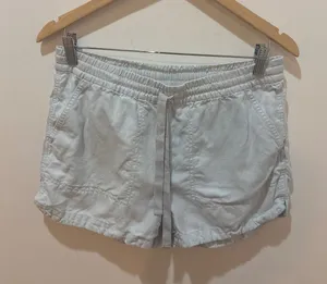 J.Crew Light Blue Linen Lyocell Blend Drawstring Seaside Shorts Small 3in Inseam thumbnail 1
