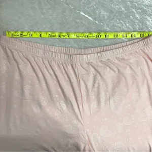 Laura Ashley Soft pink Textured two piece Pajama Set L butterfly heart embossed thumbnail 9