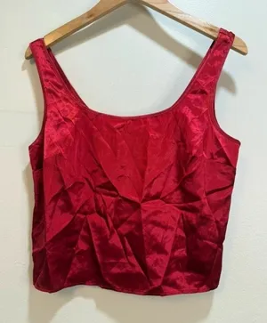 Victoria's Secret Satin Slinky Coquette Dainty Glossy Shiny Flowy Tank thumbnail 1