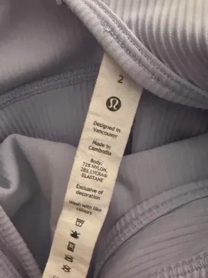 lululemon athletica Ribbed Crop Tank in Light Blue thumbnail 3