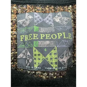 Free People Jacket Tweed‎ Full Zip Multi-Color Wool Blend Size 4 thumbnail 4