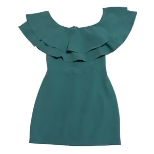 Endless Rose‎ Teal Blue Off The Shoulder Ruffle Mini Dress Cocktail Party Size S thumbnail 2