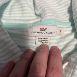 Vineyard Vines Mint Blue and White Striped Hoodie; Small thumbnail 4