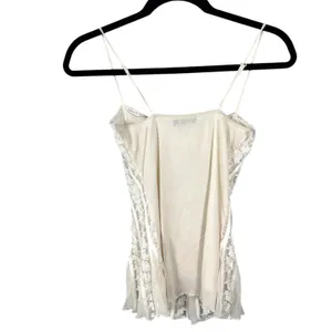 Vintage y2k Babydoll Coquette Ballet Fairy Mesh Floral Lace Silk Blouse Small thumbnail 5
