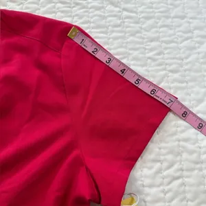 Figs Scrub Top Women’s XS Stretch Pockets Pink/Red Medical Wear thumbnail 14