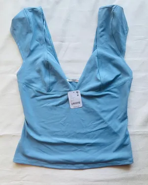 Free People Duo Corset Cami Blissful Blue L NWT Sweetheart Neck thumbnail 1