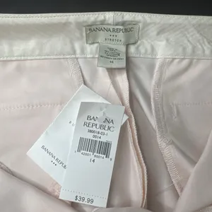 Banana Republic Pants Womens 14 Light Pink Wide Leg Snow Day High Rise Cropped thumbnail 3