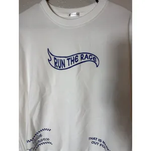 Elevated Faith Run Race‎ Graphic Crewneck Sweatshirt White Hebrews12:1 Size XS thumbnail 3