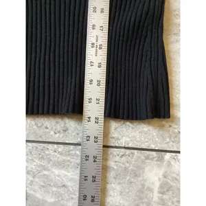 Wolford Black Ribbed Virgin Wool Cotton Square Neck Sweater Long Sleeve Small thumbnail 4