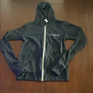 Bella Canvas Foria Black Zip-Up Hoodie thumbnail 1