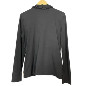 Lucy's Jacket Gray Zip-Up Ruffle Ruching Women Size Medium Athletic Running thumbnail 2