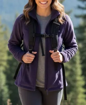 Columbia Sportswear Velour Purple Zip Up Jacket with Stand-Up Collar Size Medium thumbnail 1