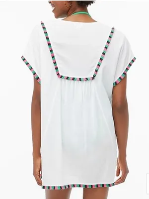 J. Crew Adorable White Fringe Beach Swim Cover Up‎ Tunic Top thumbnail 5