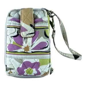 Vera Bradley Retired Portobello Road Quilted Floral Wristlet Wallet Purple Phone thumbnail 1