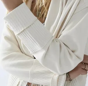 Free people cream hazel cardi sweater zip up jacket size medium thumbnail 3
