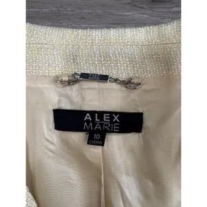 Alex‎ Marie Size 10 Ivory Women's Suit Jacket Blazer thumbnail 3