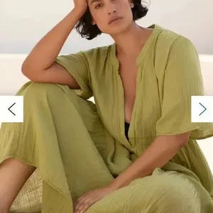 Anthropologie The Kallie Flowy Olive Green Maxi Dress XS Guaze New NWT BOHO HTF thumbnail 3