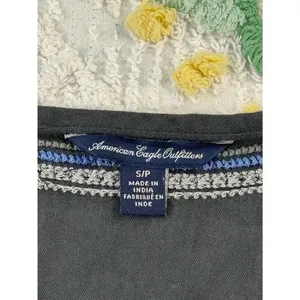 American Eagle Outfitters Black Embroidered Peasant Blouse Womens Small‎ thumbnail 6