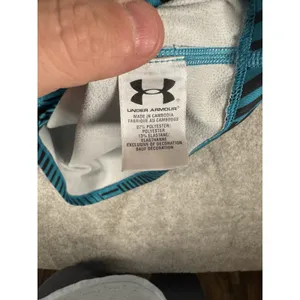 Under Armour Shirt ColdGear Mock neck M Fitted Long Sleeve Compression Blue Geo‎ thumbnail 5