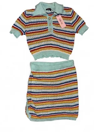 Micas Striped Knit Skirt Set thumbnail 1