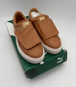 Puma Basket Platform Strap NEW $110 Sneakers Women's Brown Leather Size 6 US thumbnail 1