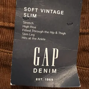New Gap Women’s Corduroy Pants 2/26R Slim Leg‎ Rust thumbnail 5