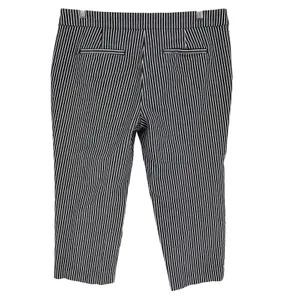 LOFT The Riviera Slim Pants Women 12P‎ Navy White Stripe Nautical Anchor Button thumbnail 9
