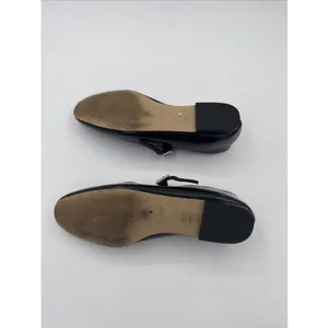 J. Crew Mary Jane Ballet Flats Sz 8 Black Patent Leather Academia Pearl Buckle thumbnail 5