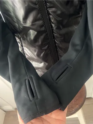 GAP Black Quilted Hybrid Zip Jacket thumbnail 3