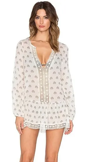 EBERJAY Breezy Weave Cover-up in Lotus‎ Bloom Natural & Sage Grey and size M/L thumbnail 1