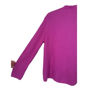 NWT J.Crew Womens Mock Neck Cotton Blend Sweater Fuschia Pink CP350 Size Large thumbnail 9