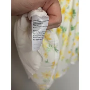 Large Sophie Rue Rayon Puff Sleeve Mini Dress Butter Yellow Floral Sundress thumbnail 9