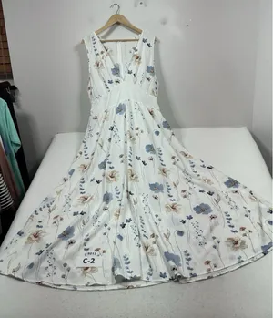 Womans Excellent Sleeveless Floral Maxi Dress XXL Multicolor Back Zip thumbnail 1