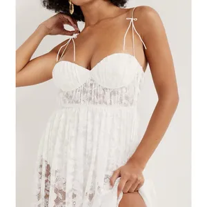 For Love‎ & Lemons Lorena Lace Maxi Dress Cream M $350 thumbnail 5