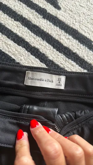 Abercrombie & Fitch Black Faux Leather Mini Skirt thumbnail 5