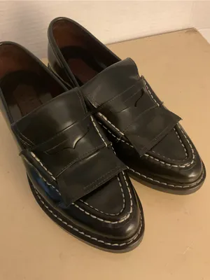 rag & bone women Black Leather platform loafer heel shoes US 7.5 thumbnail 1