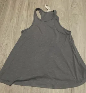 Free People Gray Ribbed Racerback Swing Tank thumbnail 1