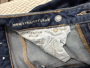American Eagle Outfitters Dark Indigo High-Rise Mom Straight Jeans Size 6 BNWT thumbnail 12