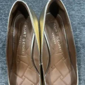 Kurt Geiger London Gold Metallic Leather Pointed Toe Pumps Heels EU 38 US 7.5/8 thumbnail 4
