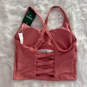 Halara Crisscross Backless Built In Bra Tank Top Blooming Dahlia Size Medium thumbnail 7