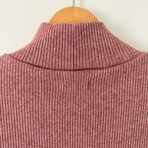 Madewell Pink Ribbed Mock Neck Shirt thumbnail 6