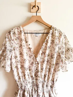 Sabo Skirt Flutter Sleeve Floral Print Mini Dress Size M thumbnail 2