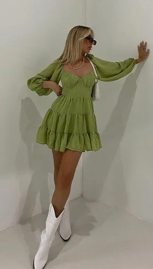 Princess Polly Long Sleeve Open Back Mini Dress Size 4 thumbnail 1