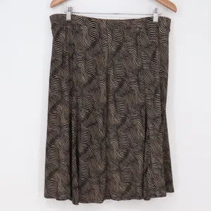 Jaclyn Smith Skirt Set Womens XXL Easy Separates Tan Black Abstract Wave NEW thumbnail 13