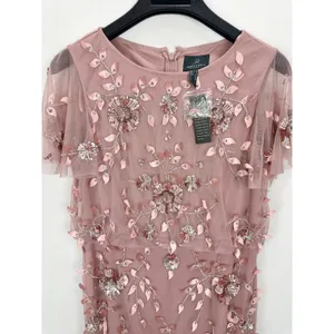 Adrianna Papell Beaded Sequin Dress Pink Floral Party Glam Cocktail US 4 NWT thumbnail 16