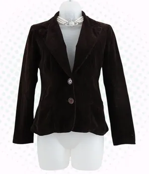 Vintage Y2K Juicy Couture Dark Brown Velour Blazer Jacket (Sample Piece) Size P thumbnail 1