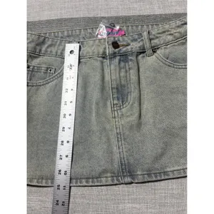 Edikted Blue Washed Denim Micro Mini Skirt Y2K Low Rise Size Small S15992 thumbnail 2
