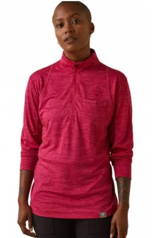 Ariat Rebar Evolution 1/2 Zip Top Womens M Pink Space Dye Long Sleeve Equestrian thumbnail 1