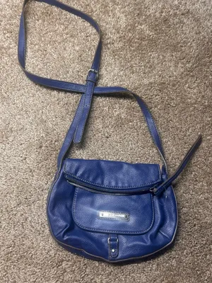 Nine West Blue Leather Crossbody Saddle Bag thumbnail 2