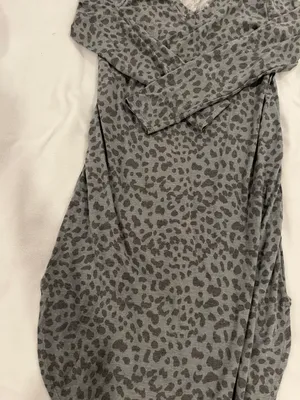Stylish Gray Leopard Print Dress Size L By thumbnail 2